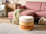 Pouf Samtstoff orange / gold ⌀ 48 cm rund LOUIN