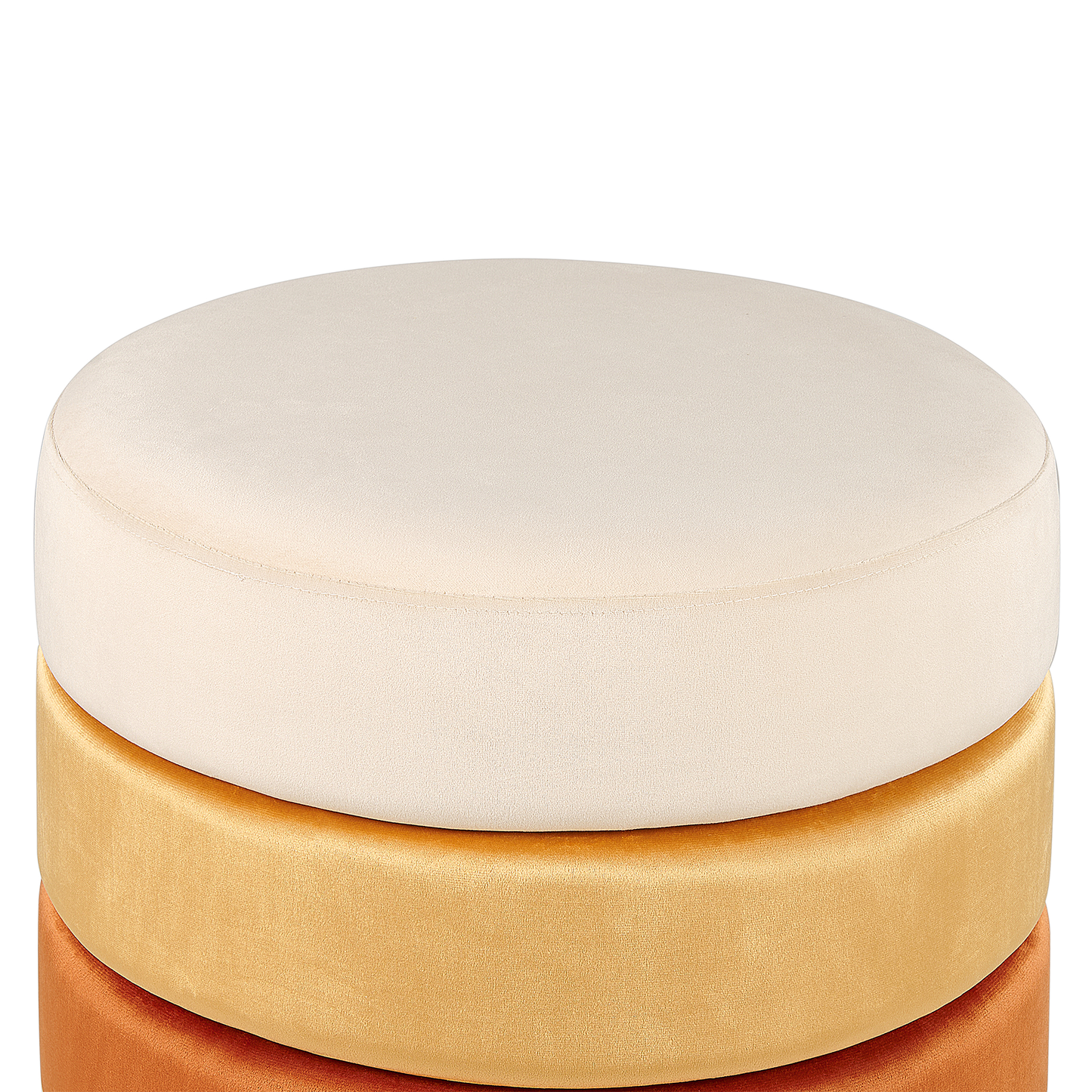 Pouf Samtstoff orange / gold ⌀ 48 cm rund LOUIN