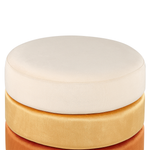 Pouf Samtstoff orange / gold ⌀ 48 cm rund LOUIN