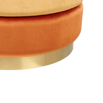 Pouf Samtstoff orange / gold ⌀ 48 cm rund LOUIN