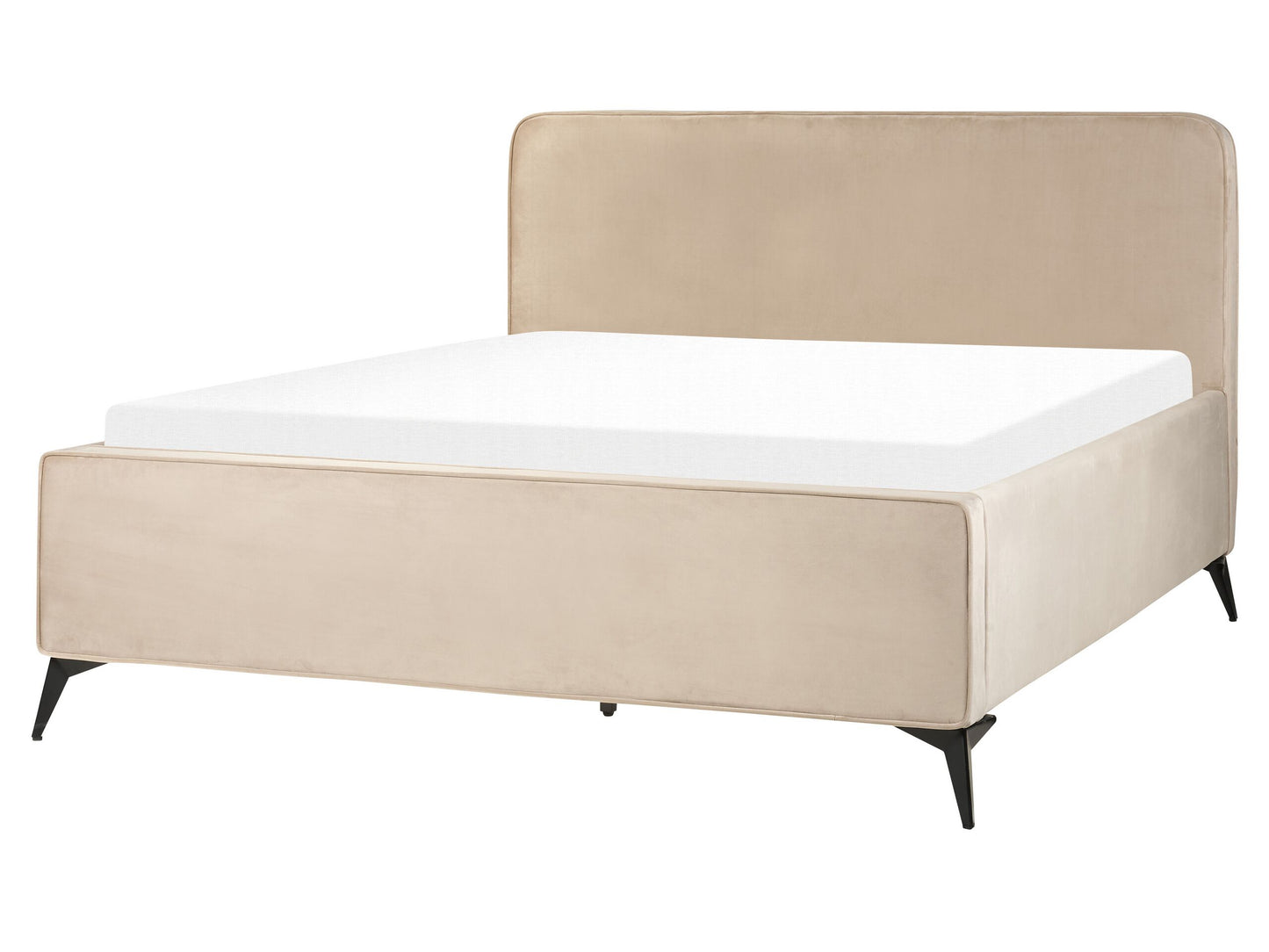 Bett mit Lattenrost Samtstoff VALOGNES 160 x 200 cm Taupe