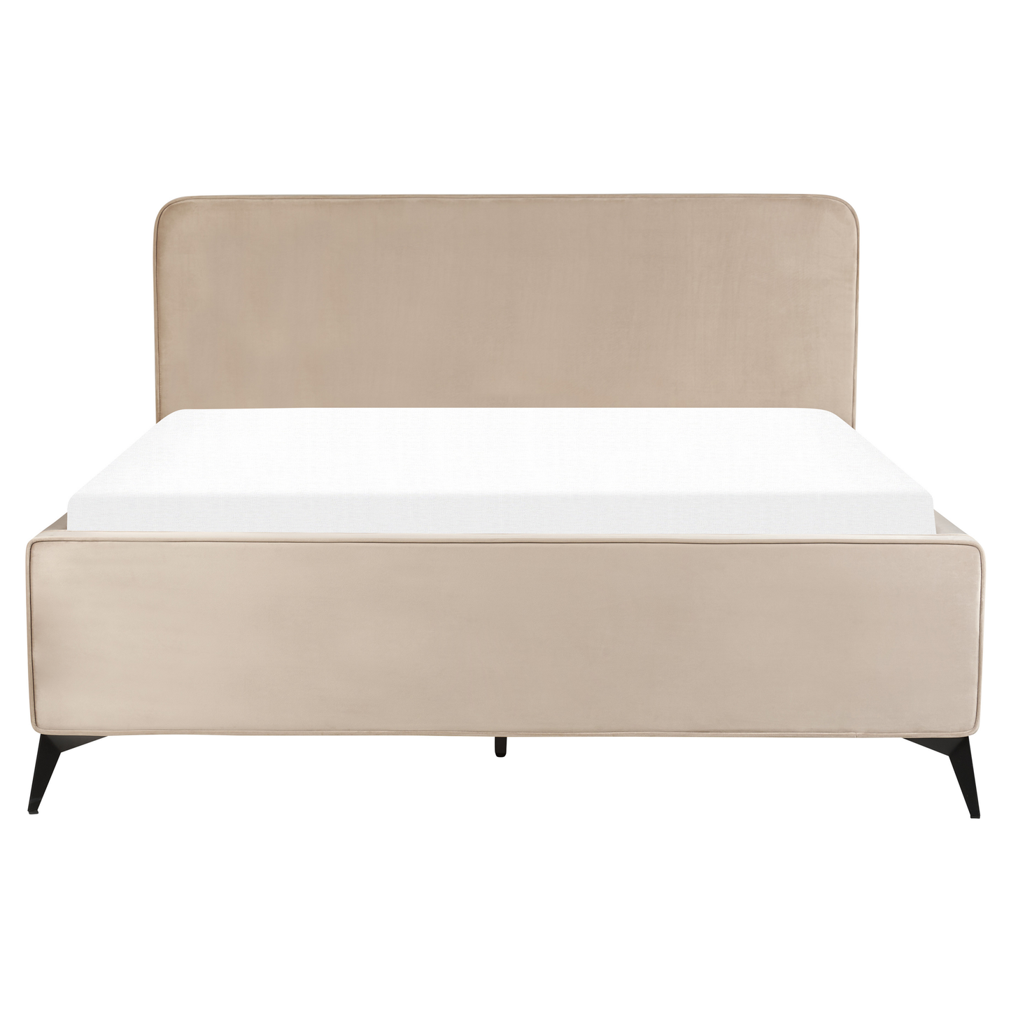 Bett mit Lattenrost Samtstoff VALOGNES 160 x 200 cm Taupe