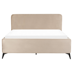Bett mit Lattenrost Samtstoff VALOGNES 160 x 200 cm Taupe