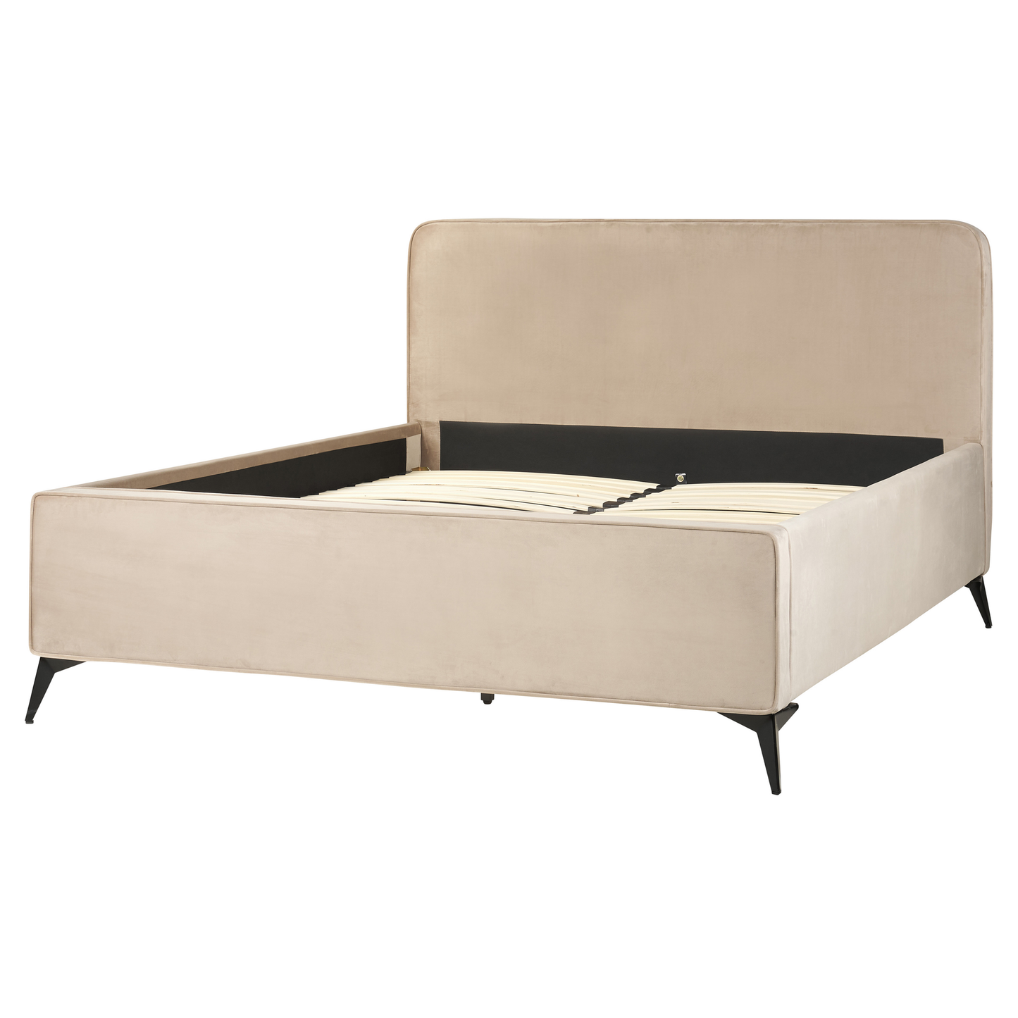 Bett mit Lattenrost Samtstoff VALOGNES 160 x 200 cm Taupe
