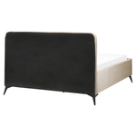 Bett mit Lattenrost Samtstoff VALOGNES 160 x 200 cm Taupe