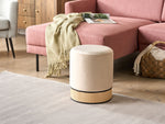 Pouf Samtstoff creme ⌀ 35 cm rund YANKTON