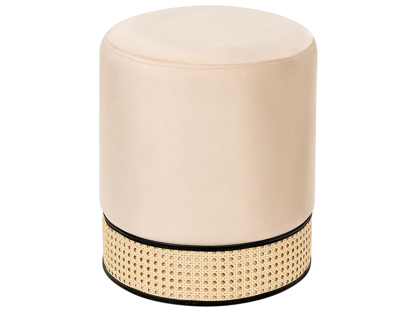 Pouf Samtstoff creme ⌀ 35 cm rund YANKTON