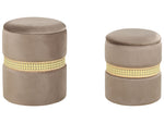 Pouf mit Stauraum Samtstoff taupe 2er Set MEDFORD