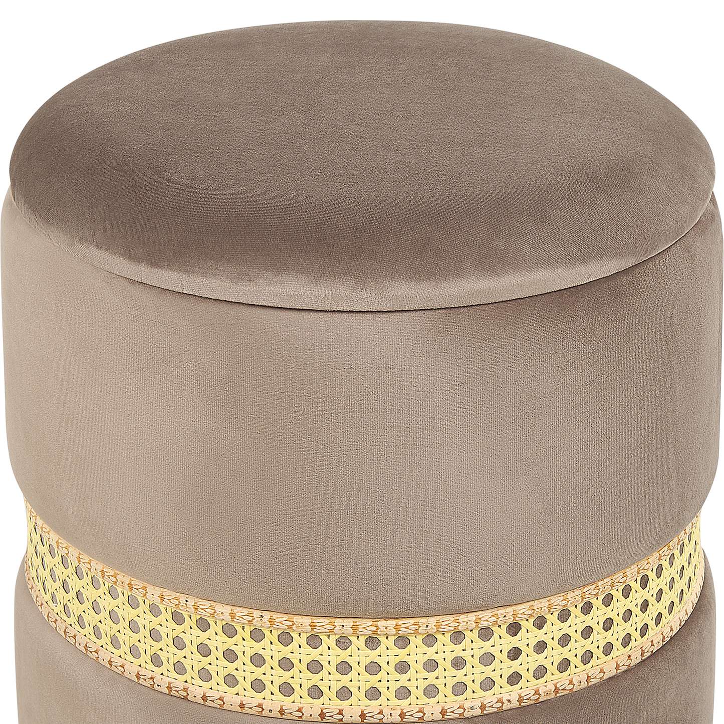 Pouf mit Stauraum Samtstoff taupe 2er Set MEDFORD