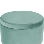 Pouf mit Stauraum Samtstoff mintgrün / gold SILAS