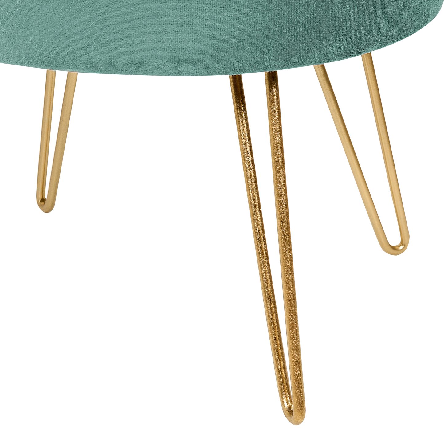 Pouf mit Stauraum Samtstoff mintgrün / gold SILAS