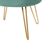 Pouf mit Stauraum Samtstoff mintgrün / gold SILAS