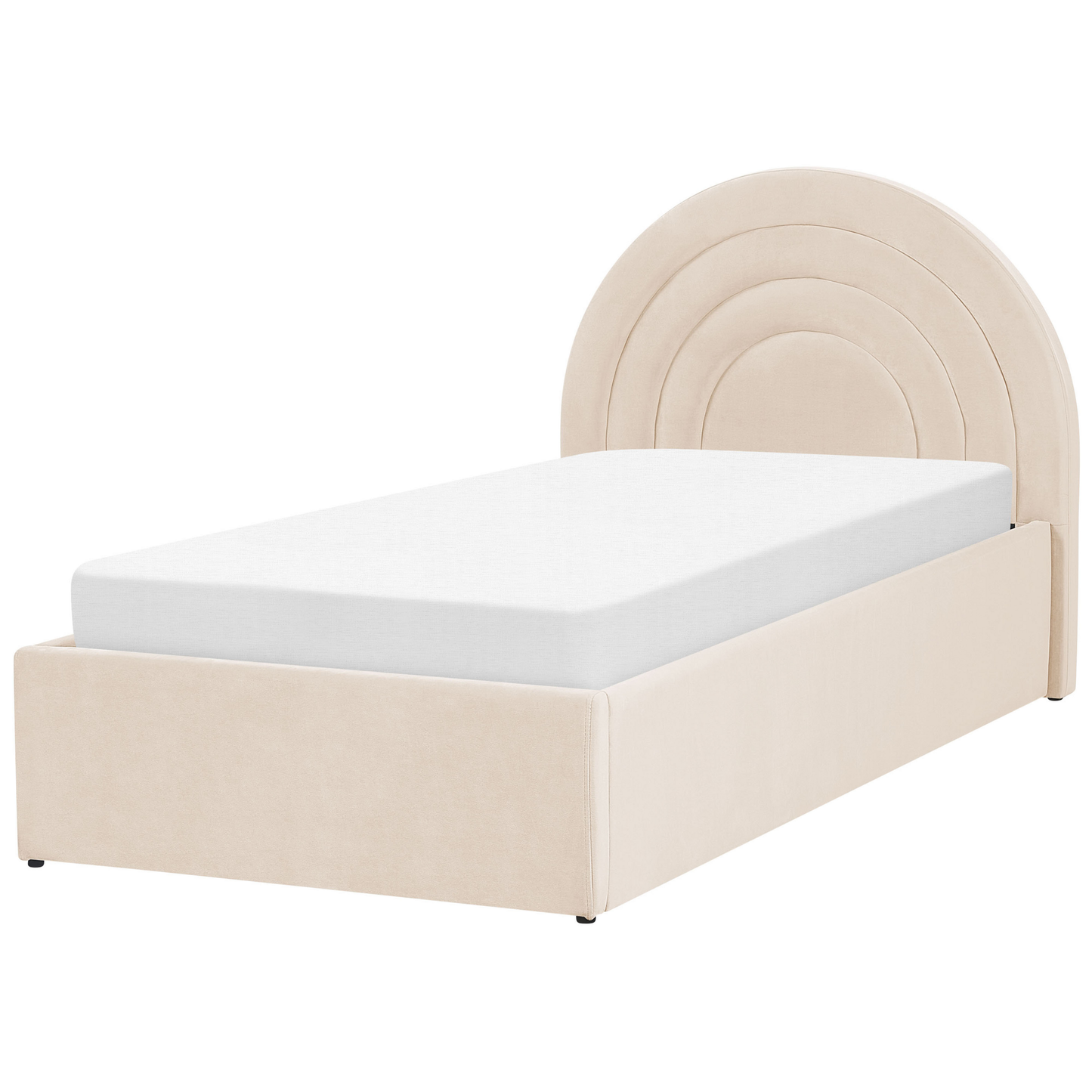 Kinderbett mit Stauraum Samtstoff ANET 90 x 200 cm Beige