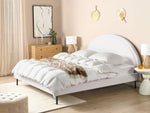 Bett mit Lattenrost Bouclé MARGUT 180 x 200 cm Weiss
