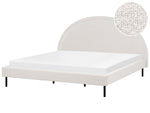 Bett mit Lattenrost Bouclé MARGUT 180 x 200 cm Weiss