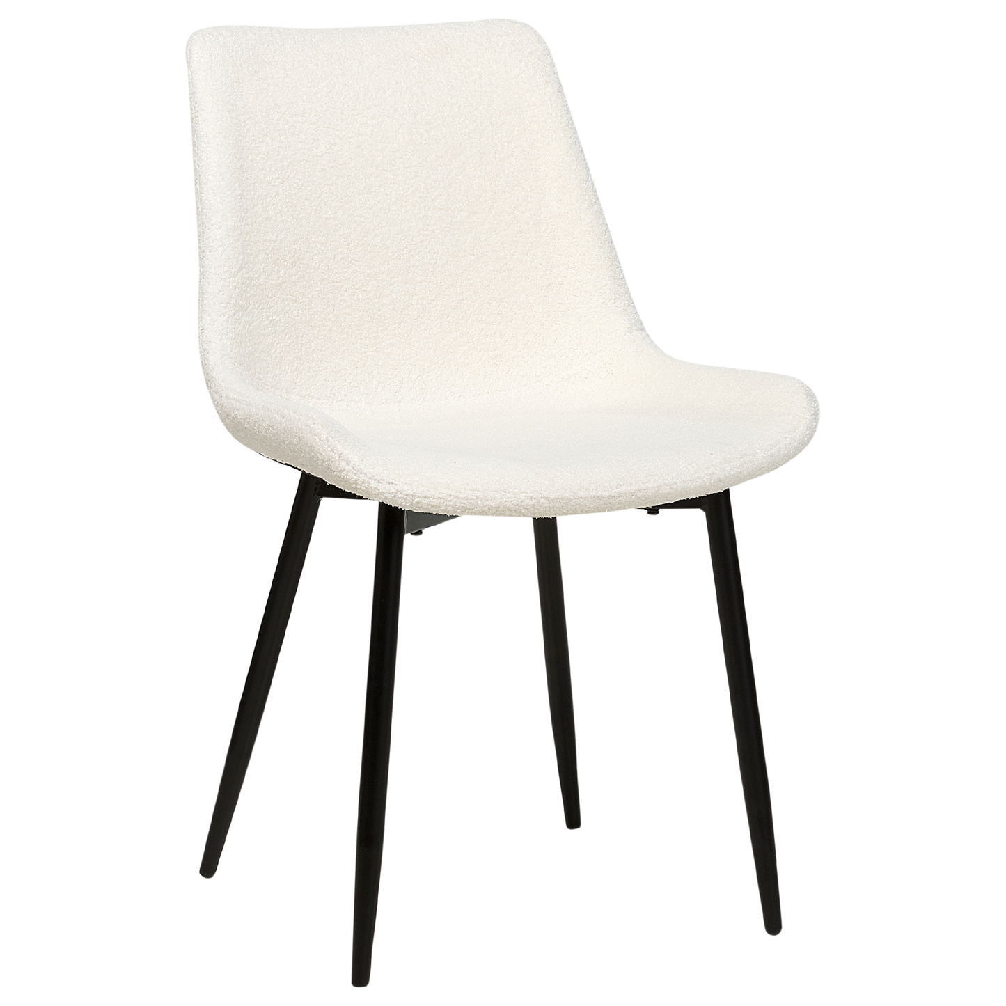 Esszimmerstuhl 2er Set AVILLA Bouclé Weiss