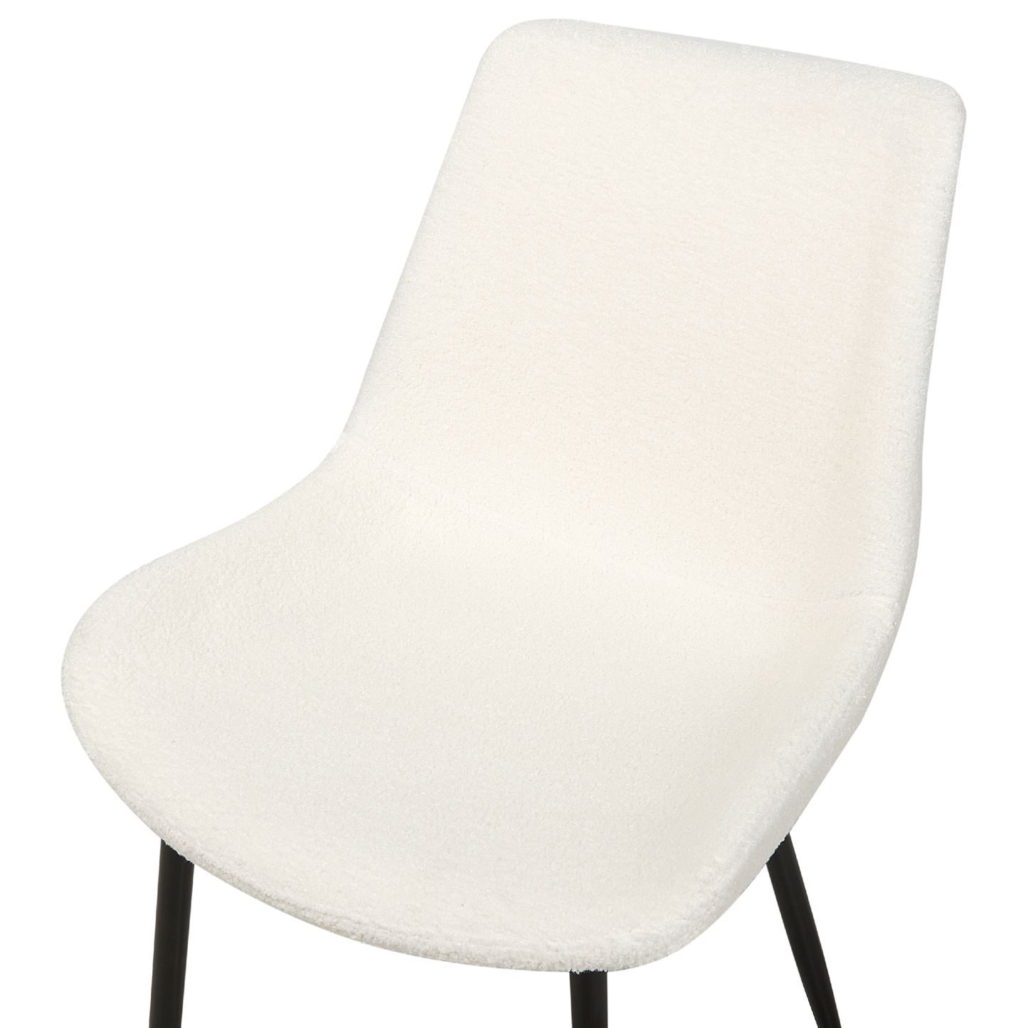 Esszimmerstuhl 2er Set AVILLA Bouclé Weiss