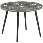 Bistro Set inkl. Kissen LAURETO Polyrattan Grau
