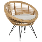 Lounge Set mit Tisch 3-Sitzer MARATEA/CESENATICO Rattan Naturfarben
