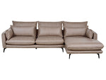 3-Sitzer Ecksofa Kunstwildleder hellbraun linksseitig GALLO