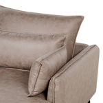 3-Sitzer Ecksofa Kunstwildleder hellbraun linksseitig GALLO