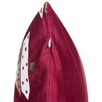 Dekokissen 2er Set GOLDSPRUCE Samtstoff 45 x 45 cm Rot Weihnachtsmotiv