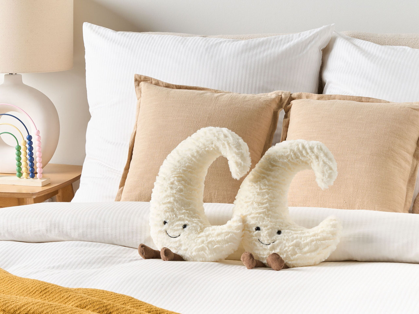 Kinderkissen Mond 21 x 40 cm Weiss 2er Set MOONLIGHTER