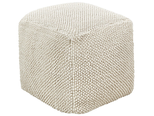 Pouf Baumwolle hellbeige 45 x 45 x 45 cm JOARA