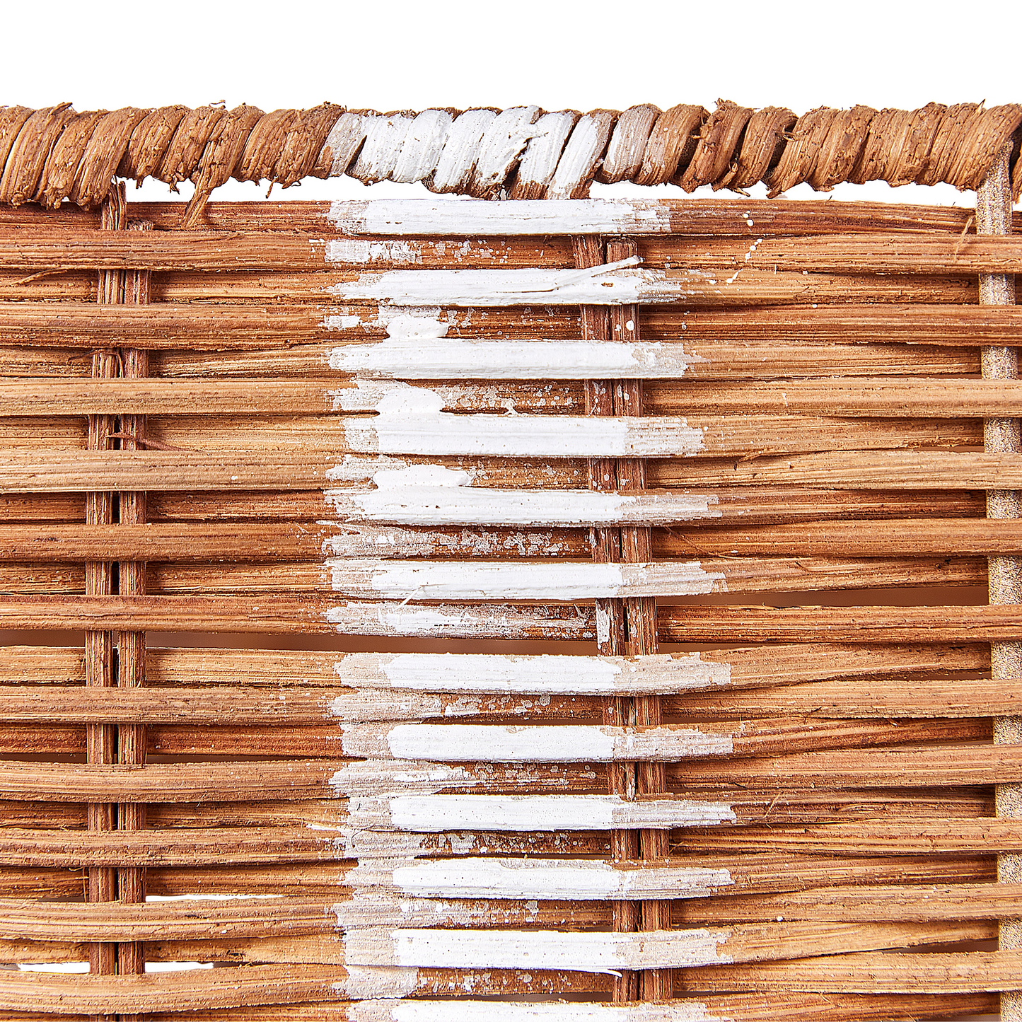 Aufbewahrungsbox Rattan braun / weiss 3er Set CADEAU