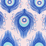 Gartenkissen 2er Set CERIANA Tiermuster 45 x 45 cm Blau