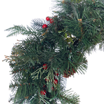 Dekokranz grün mit LED-Beleuchtung Zapfen ⌀ 60 cm ELBRUS