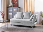 Chaiselongue Leinenoptik hellgrau mit Bettkasten rechtsseitig MERI II