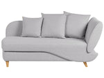 Chaiselongue Leinenoptik hellgrau mit Bettkasten rechtsseitig MERI II