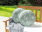 Gartenkissen 2er Set ALASSIO Pflanzenmuster 40 x 40 cm Olivgrün
