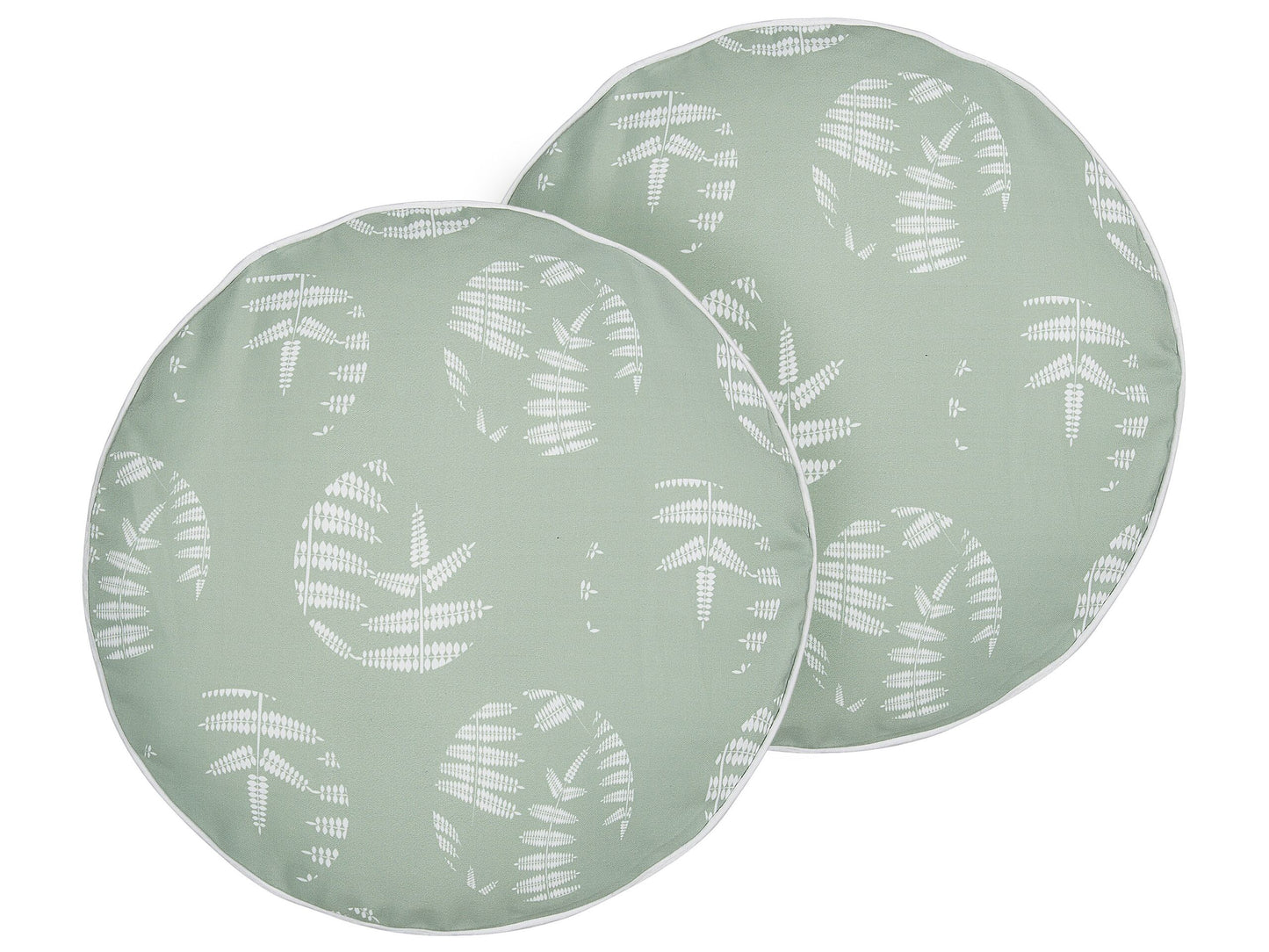 Gartenkissen 2er Set ALASSIO Pflanzenmuster 40 x 40 cm Olivgrün