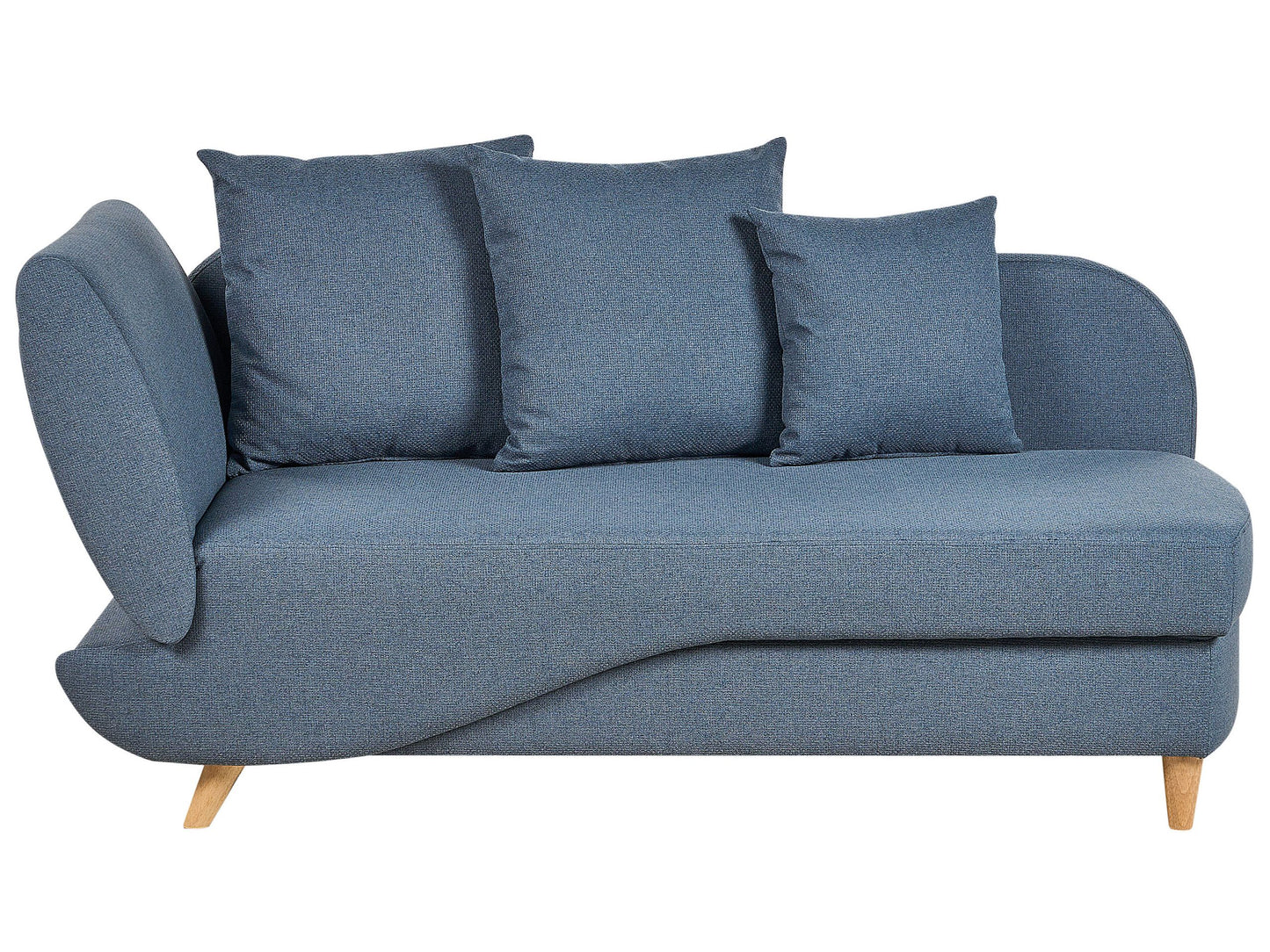 Chaiselongue Leinenoptik dunkelblau mit Bettkasten linksseitig MERI II