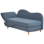 Chaiselongue Leinenoptik dunkelblau mit Bettkasten linksseitig MERI II