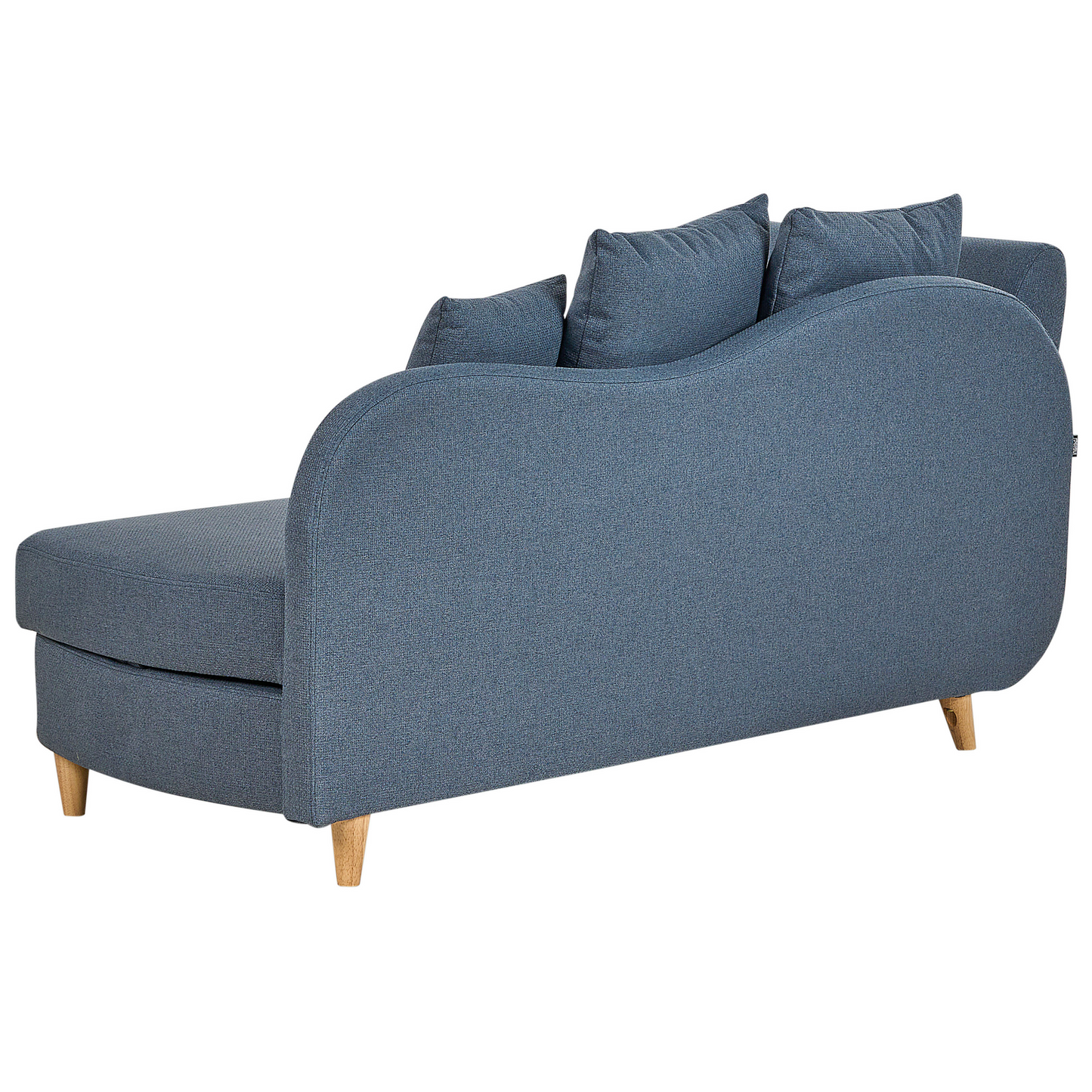 Chaiselongue Leinenoptik dunkelblau mit Bettkasten linksseitig MERI II