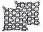 Gartenkissen 2er Set VALSORDA Geometrisches Muster 45 x 45 cm Grau