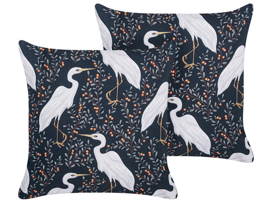 Gartenkissen 2er Set PIANAZZO Tiermuster 45 x 45 cm Schwarz