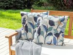 Gartenkissen 2er Set VEGLINO Pflanzenmuster 45 x 45 cm Blau