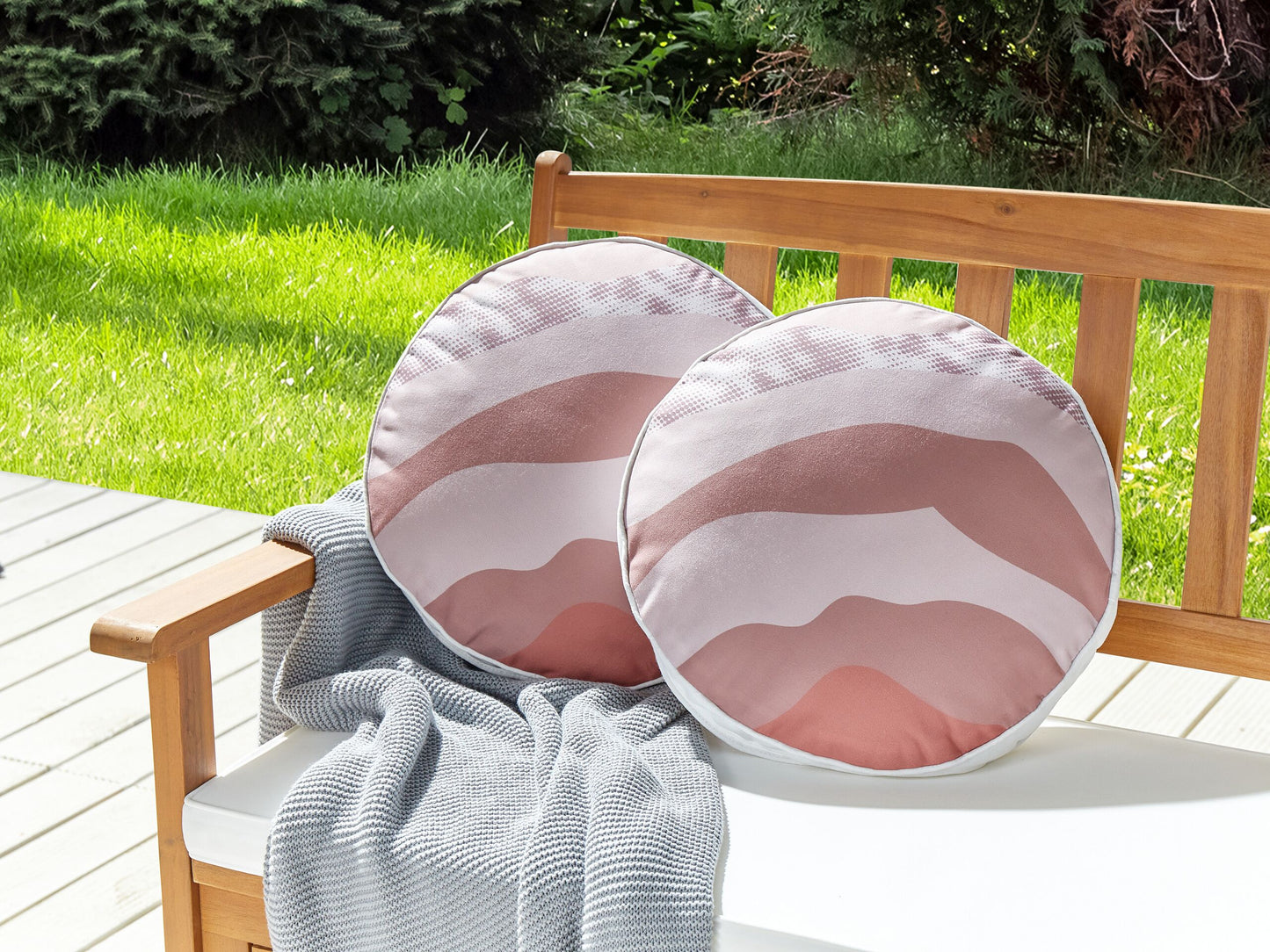 Gartenkissen 2er Set CAMPEI Abstraktes Muster 40 x 40 cm Rosa