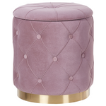 Pouf mit Stauraum Samtstoff rosa 2er Set PUEBLO