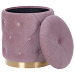 Pouf mit Stauraum Samtstoff rosa 2er Set PUEBLO