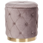 Pouf mit Stauraum Samtstoff taupe 2er Set PUEBLO