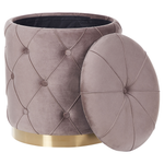 Pouf mit Stauraum Samtstoff taupe 2er Set PUEBLO
