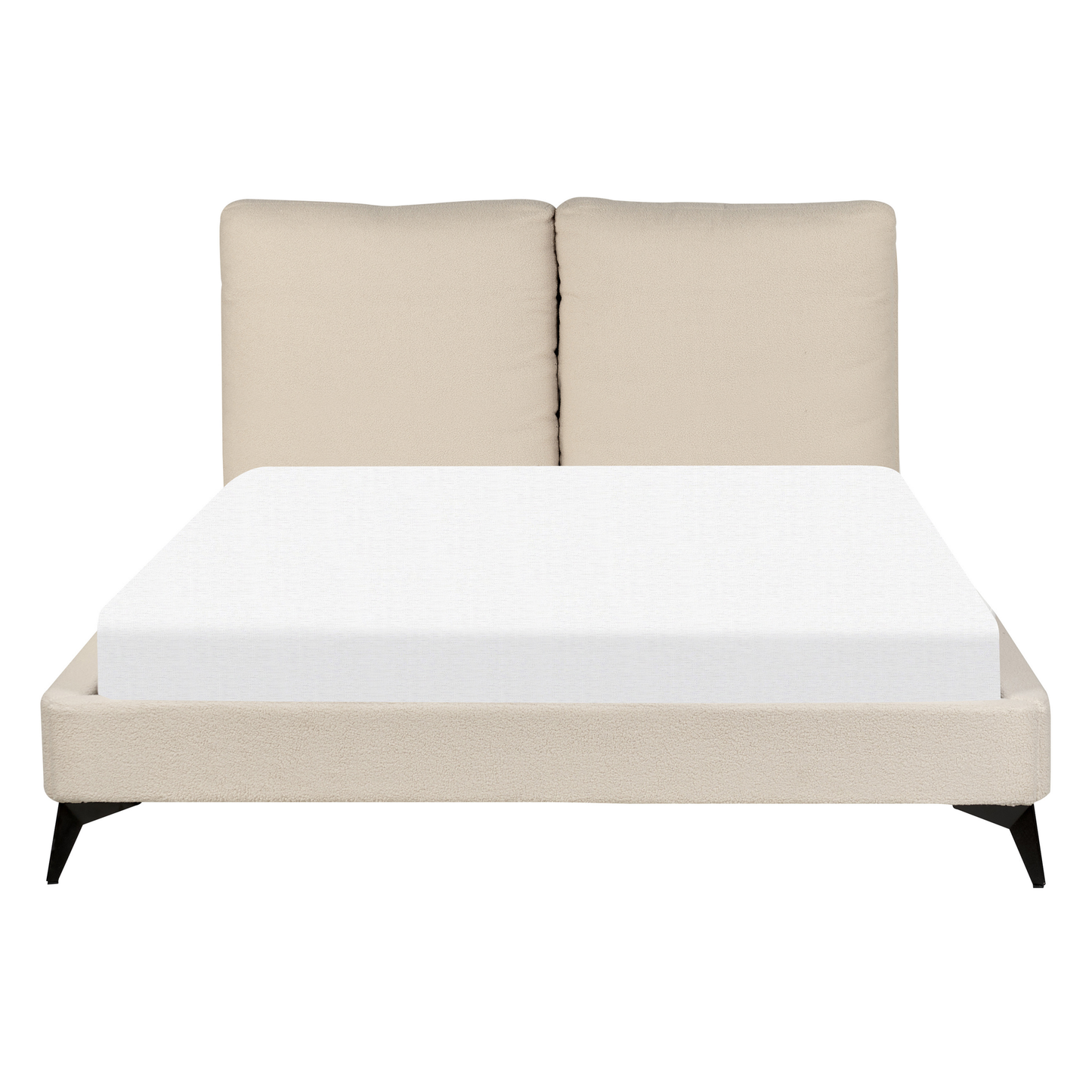 Bett mit Lattenrost Bouclé MELLE 140 x 200 cm Beige