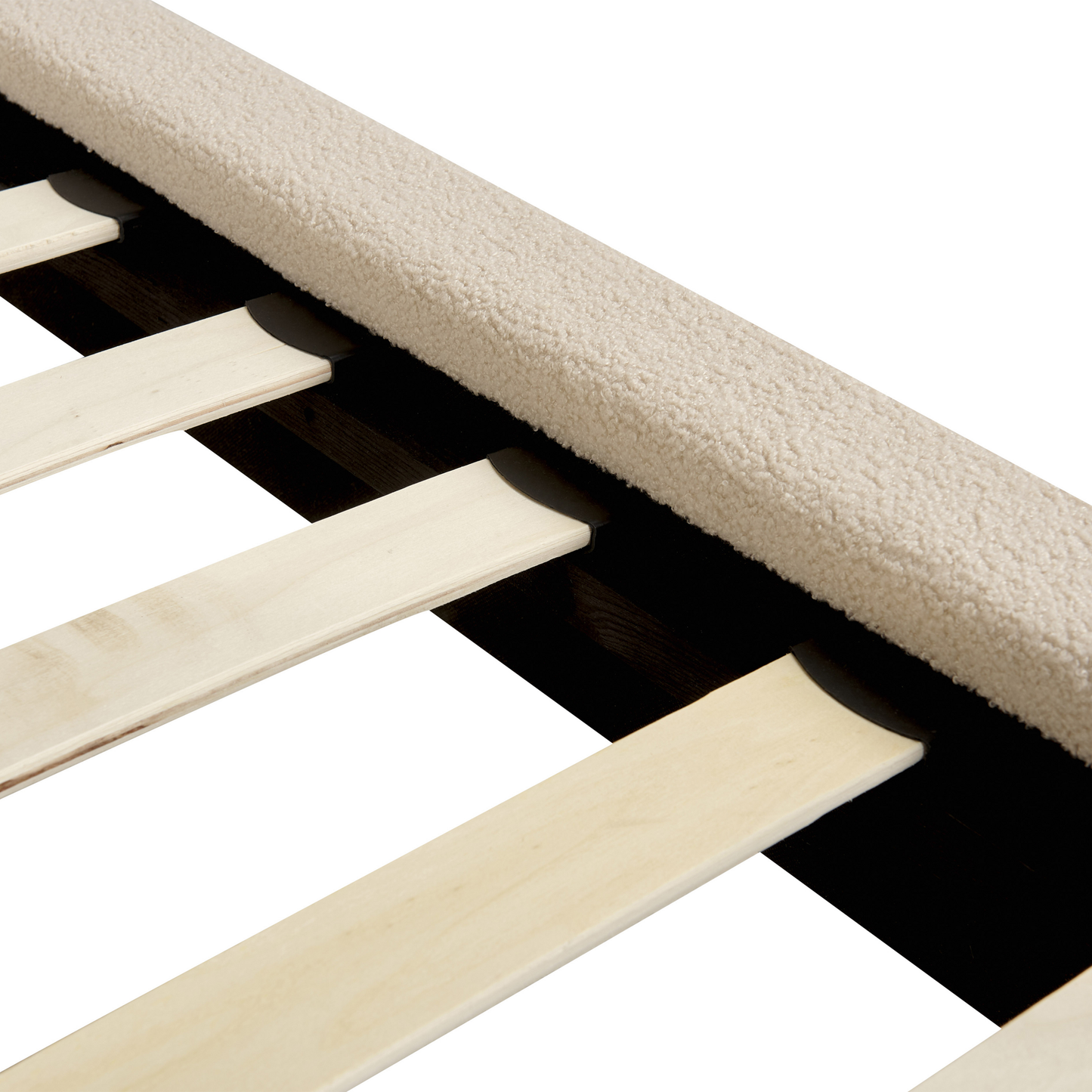 Bett mit Lattenrost Bouclé MELLE 140 x 200 cm Beige