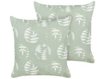 Gartenkissen 2er Set ALASSIO Pflanzenmuster 45 x 45 cm Grün