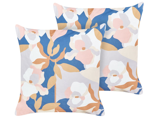 Gartenkissen 2er Set VEREZZI Blumenmuster 45 x 45 cm Bunt